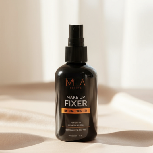 Mila Beaute Makeup Fixer Spray – Natural Finish, Long-Lasting Setting Spray with Vitamin E & Aloe Vera