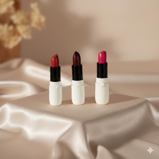 Mars Long Lasting Lipstick Set of 3 – Matte Finish, Smooth Texture, Waterproof, Red & Pink, Maroon Shades