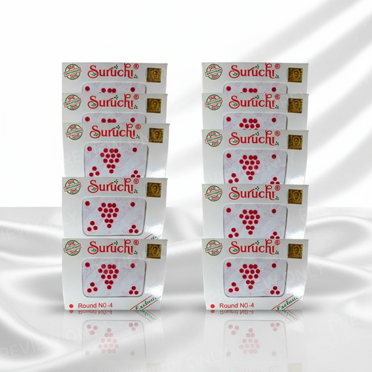 Suruchi Round Bindi No-4 | Red Color | Traditional Indian Bindi for Women (PACK OF 10)