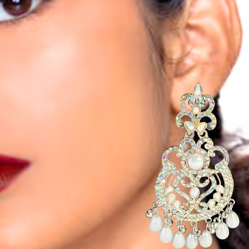 Gold-Plated Pearl Drop Chandbali Earrings for Women & Girls | Traditional Festive Jewelry