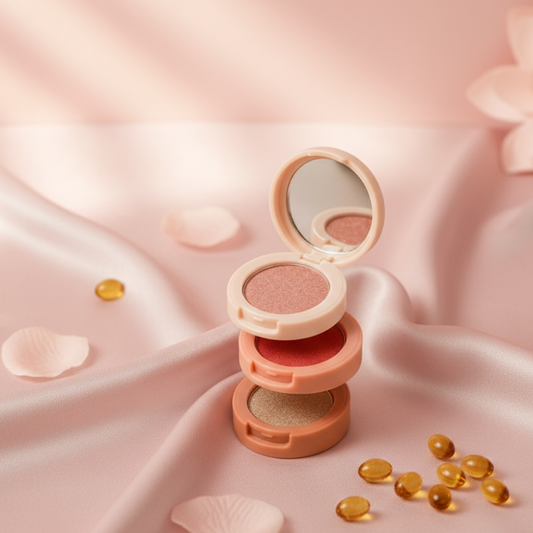 3-in-1 Compact Blush & Eyeshadow Palette with Mirror – Long Lasting, Travel Friendly & Skin Safe