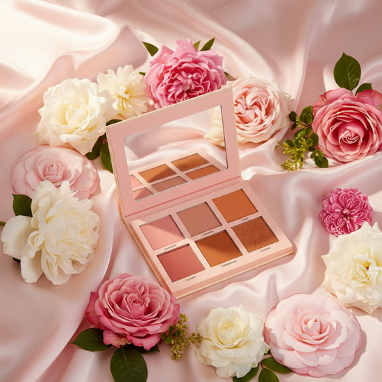 6-in-1 Blush & Contour Palette with Mirror – Pigmented, Long Lasting & Travel Friendly