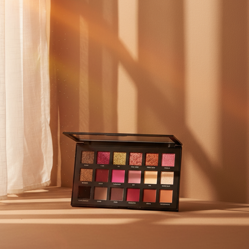 18 Color Highly Pigmented Eyeshadow Palette with Matte & Shimmer Shades | Long-Lasting, Blendable & Waterproof
