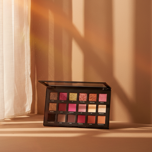 18 Color Highly Pigmented Eyeshadow Palette with Matte & Shimmer Shades | Long-Lasting, Blendable & Waterproof