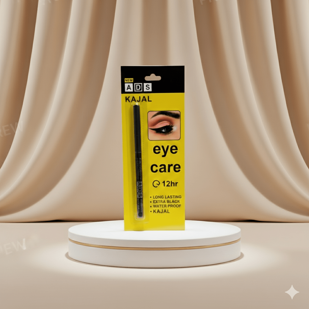 ADS Eye Care Long Lasting Kajal – Extra Black, Waterproof, 12 - Hour Stay - Roop Vibe