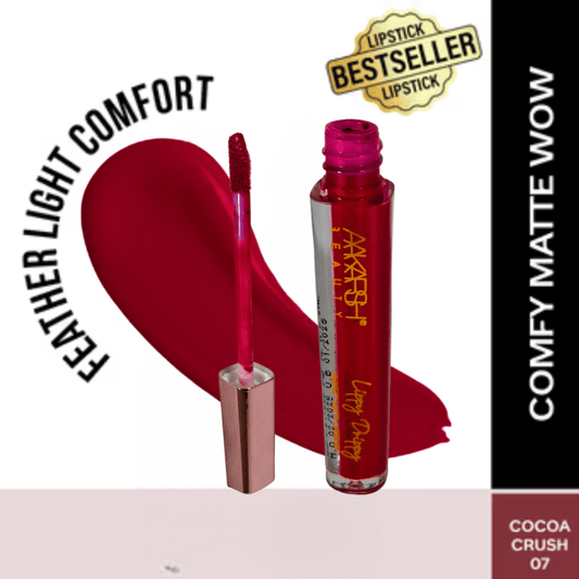 Akarsy Beauty Comfy Matte Liquid Lipstick - Cocoa Crush 07 | Long - Lasting, Feather - Light, Transfer - Proof Lip Color - Roop Vibe