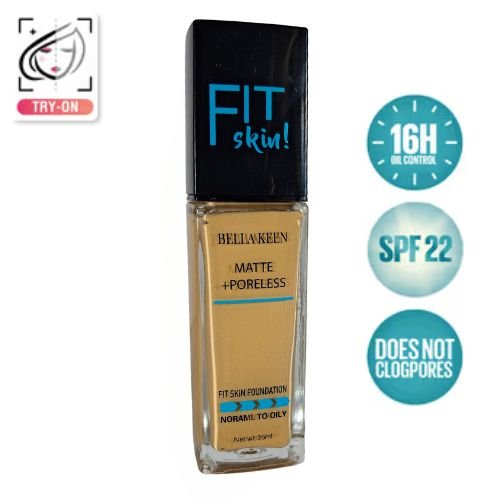 BellaKreen Fit Skin Matte + Poreless Foundation | 16H Oil Control | For Normal to Oily Skin - Roop Vibe
