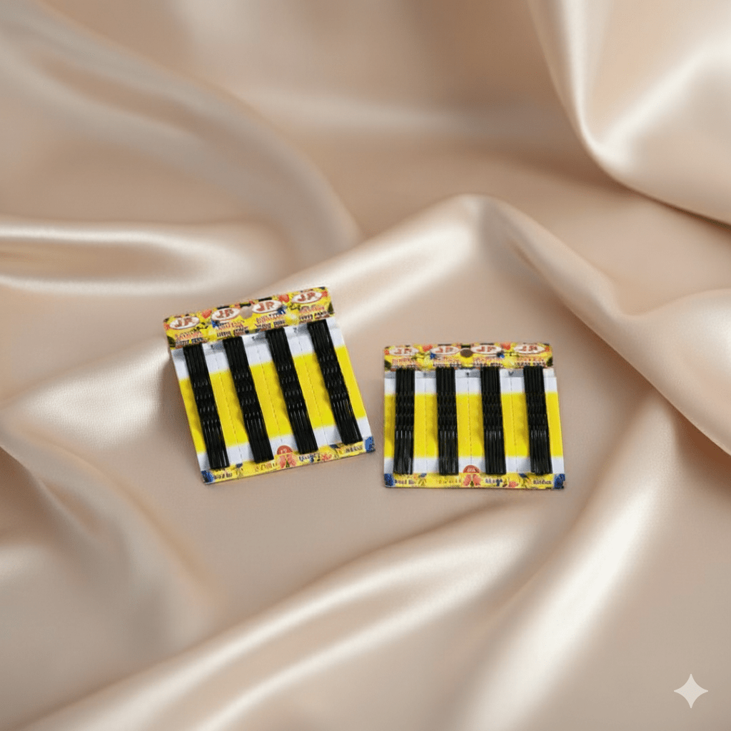 Black Bobby Hair Pins – Pack of 48, Strong Grip, Anti - Slip, Everyday Hair Styling Accessories(PACK OF 2 STRIP) - Roop Vibe