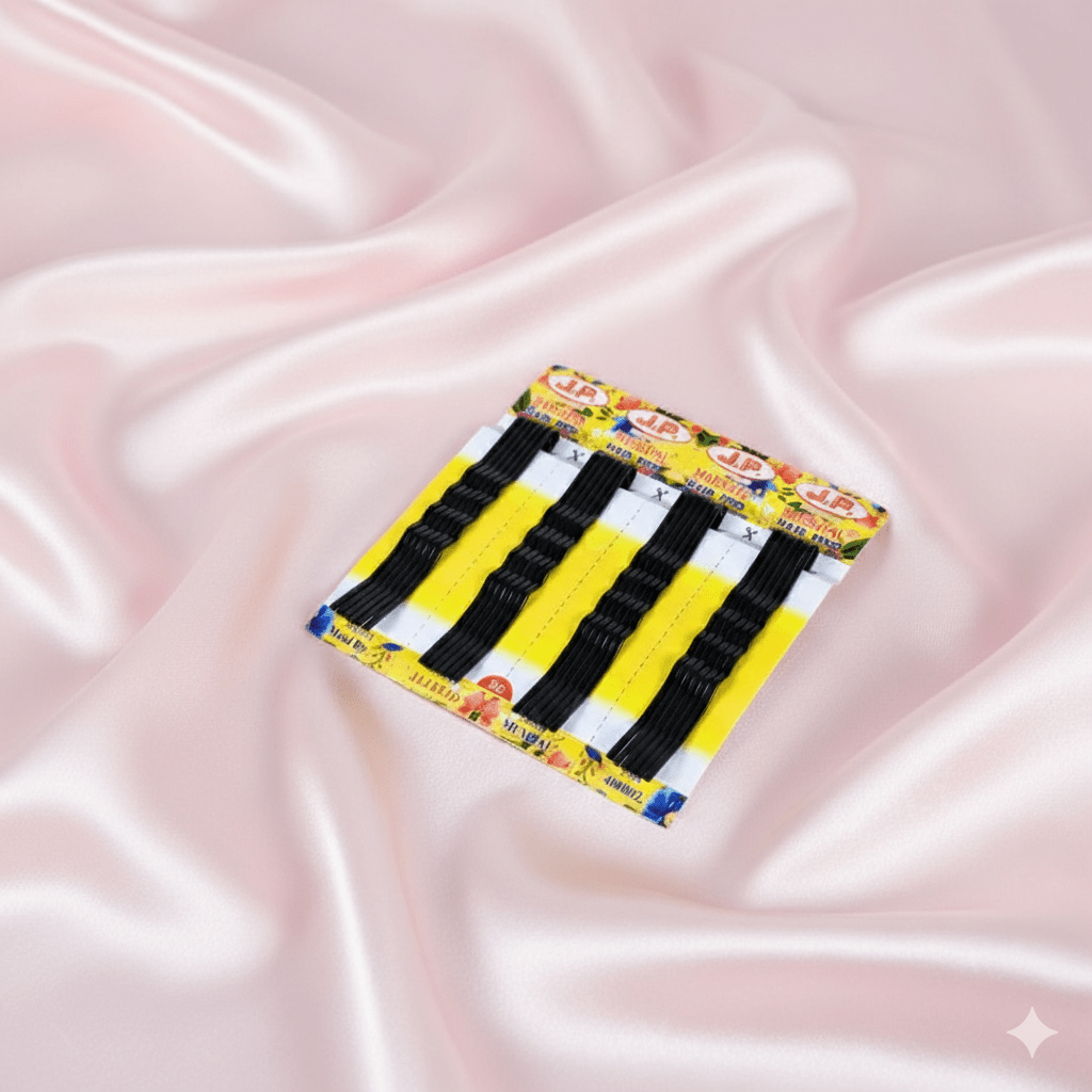 Black Bobby Hair Pins – Pack of 48, Strong Grip, Anti - Slip, Everyday Hair Styling Accessories(PACK OF 2 STRIP) - Roop Vibe