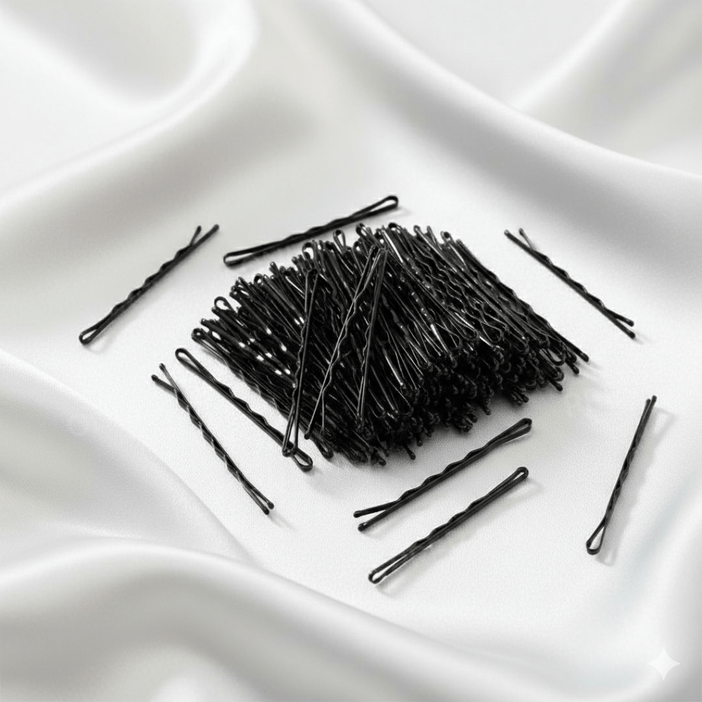 Black Bobby Hair Pins – Pack of 48, Strong Grip, Anti - Slip, Everyday Hair Styling Accessories(PACK OF 2 STRIP) - Roop Vibe