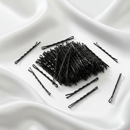 Black Bobby Hair Pins – Pack of 48, Strong Grip, Anti - Slip, Everyday Hair Styling Accessories(PACK OF 2 STRIP) - Roop Vibe