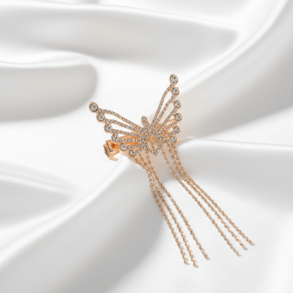 Elegant Butterfly Design Hair Clutcher Clip for Women & Girls | Crystal Stone Studded Fancy Hair Accessory - Roop Vibe