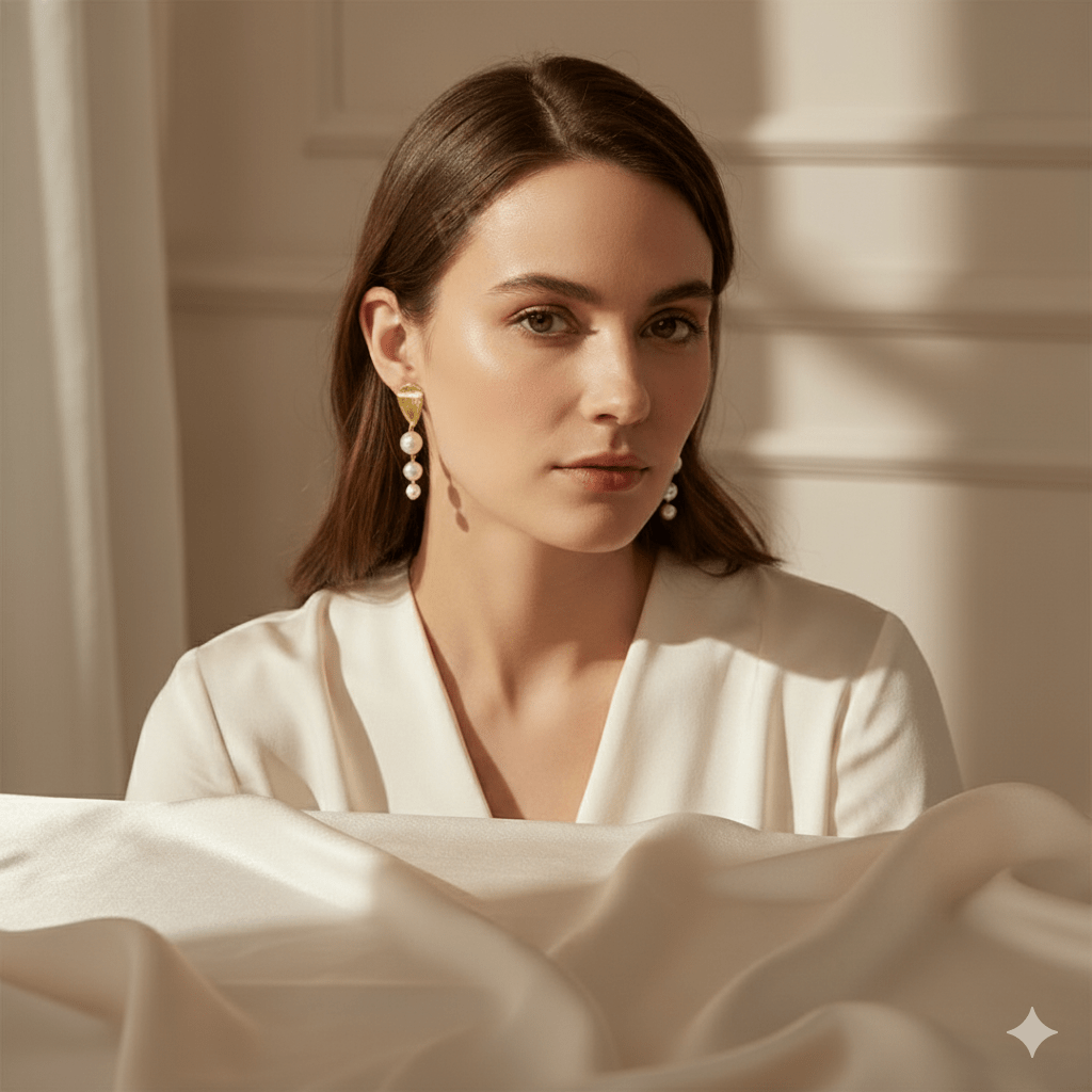 Elegant Gold - Plated Round Earrings with Pearls & Crystal Studs for Women & Girls - Roop Vibe