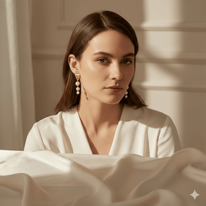 Elegant Gold - Plated Round Earrings with Pearls & Crystal Studs for Women & Girls - Roop Vibe