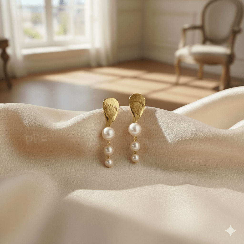 Elegant Gold - Plated Round Earrings with Pearls & Crystal Studs for Women & Girls - Roop Vibe