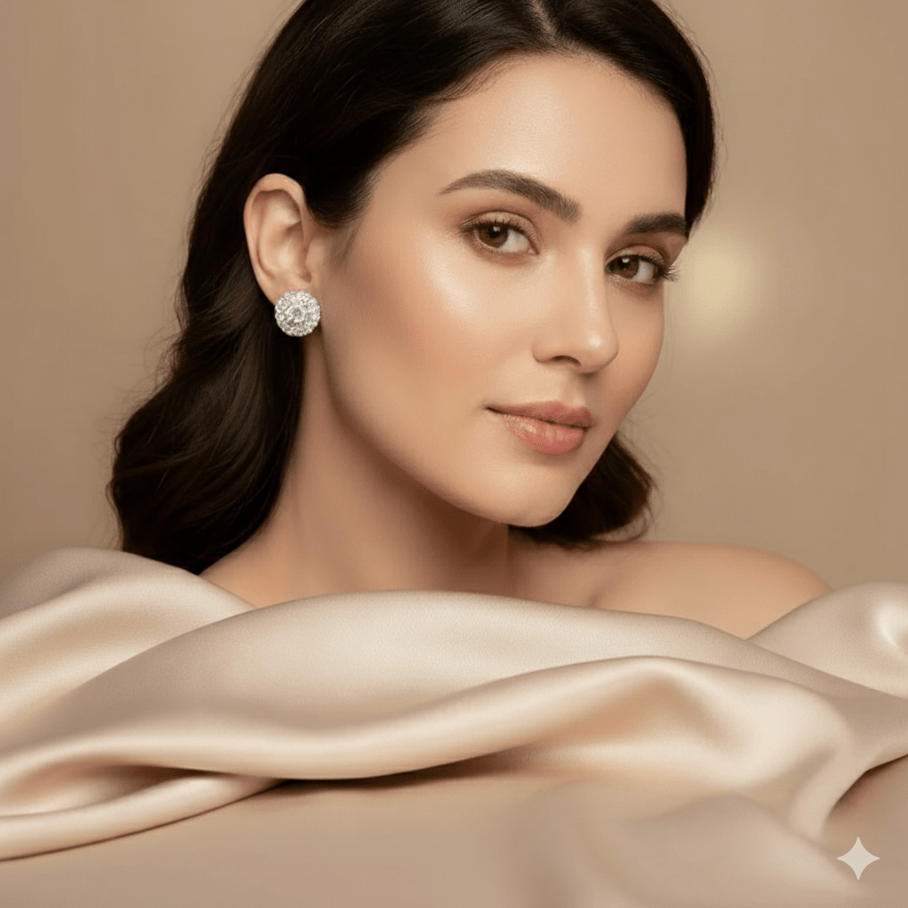 Elegant Pearl Choker Necklace Set with Crystal Stud Earrings for Women & Girls - Wedding & Party Wear Jewelry - Roop Vibe