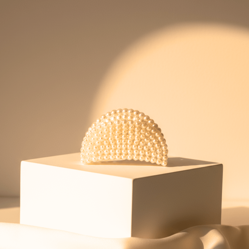 Elegant Pearl Hair Clutcher for Women | Premium Designer Hair Claw Clip for Stylish Hair Bun & Ponytail | White Pearl Finish(PACK OF 3) - Roop Vibe