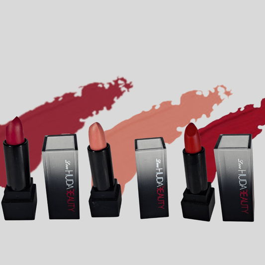 HUDA Beauty Matte Lipstick Set – Pack of 3 Long - Lasting Waterproof Lip Colors (Multishade Combo) - Roop Vibe