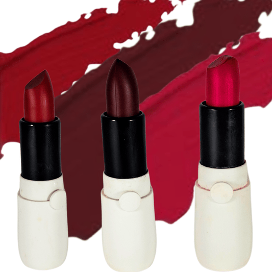 Mars Long Lasting Lipstick Set of 3 – Matte Finish, Smooth Texture, Waterproof, Red & Pink Shades - Roop Vibe