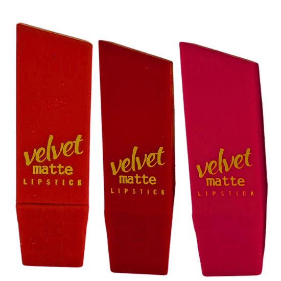 Matte Long - Lasting Lipstick Set of 3 – Bold Red, Deep Maroon & Hot Pink – Smudge - Proof & Waterproof - Roop Vibe