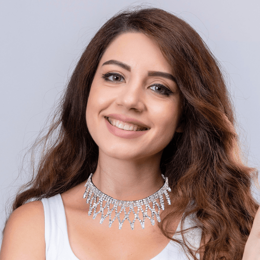Premium American Diamond Bridal Necklace Set with Earrings for Women & Girls | Wedding & Party Wear Jewellery - Roop Vibe