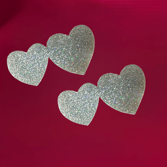 Silver Glitter Heart Shape Tic Tac Hair Clips for Girls - Roop Vibe