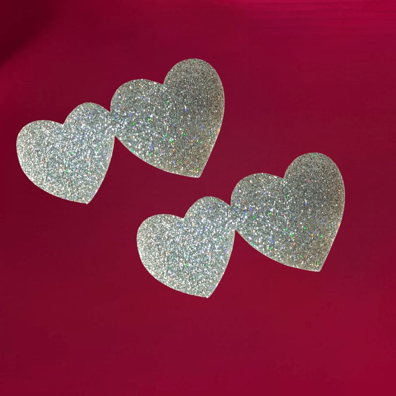 Silver Glitter Heart Shape Tic Tac Hair Clips for Girls - Roop Vibe