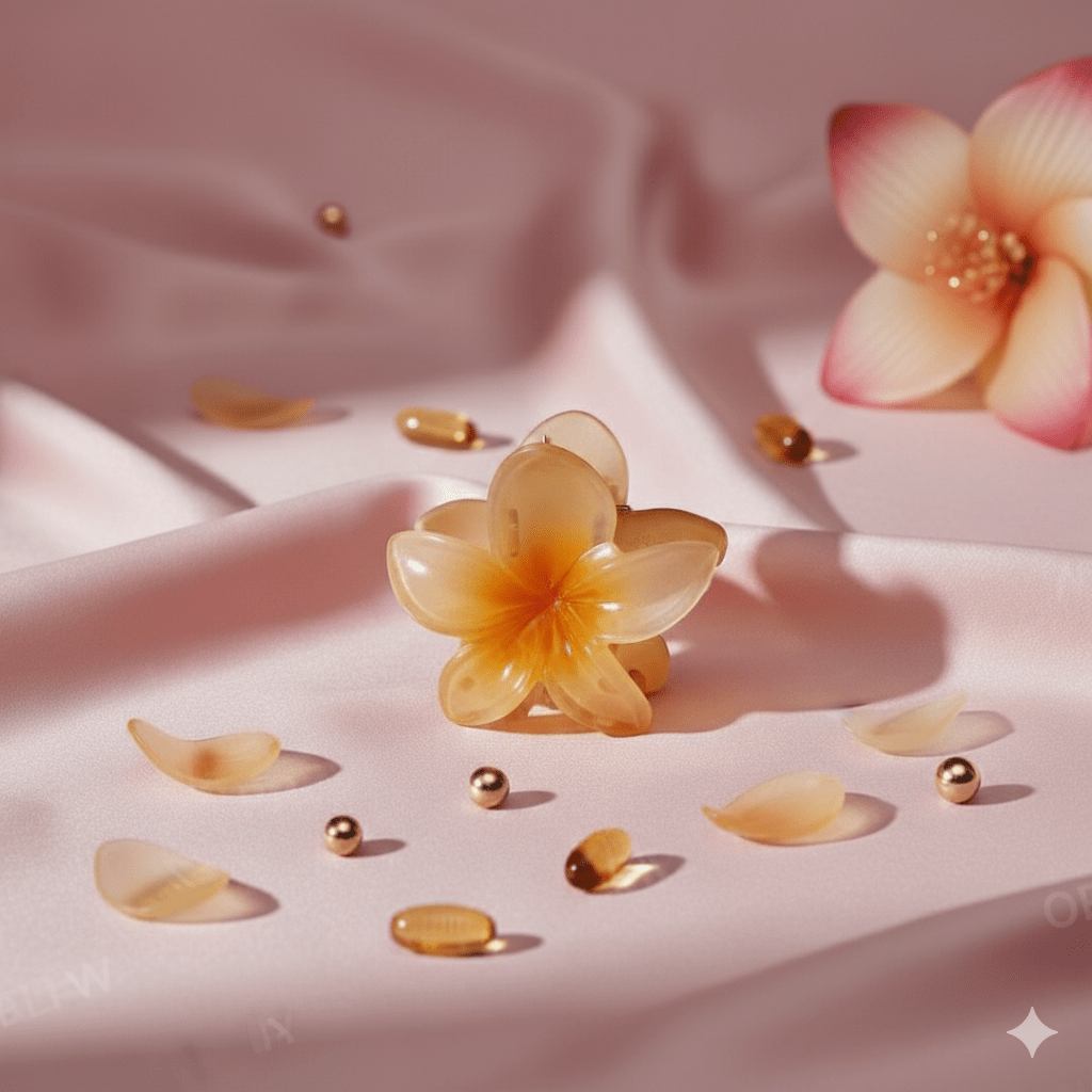 Stylish Pink Floral Hair Clutcher Clip for Girls & Women – Strong Grip, Elegant Look (pack of 4) - Roop Vibe