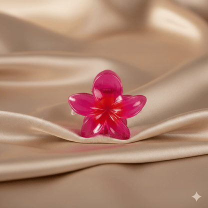 Stylish Pink Floral Hair Clutcher Clip for Girls & Women – Strong Grip, Elegant Look (pack of 4) - Roop Vibe