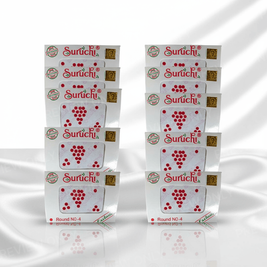 Suruchi Round Bindi No - 4 | Red Color | Traditional Indian Bindi for Women (PACK OF 10) - Roop Vibe