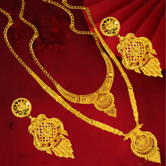 Traditional Bridal Gold - Plated Jewellery Set with Necklace & Earrings for Women - Roop Vibe