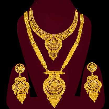 Traditional Bridal Gold - Plated Jewellery Set with Necklace & Earrings for Women - Roop Vibe