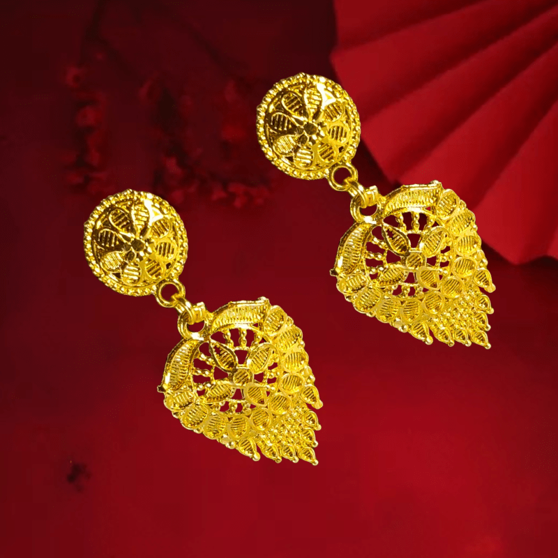 Traditional Gold Plated Bridal Necklace Set with Earrings & Choker for Women - Roop Vibe