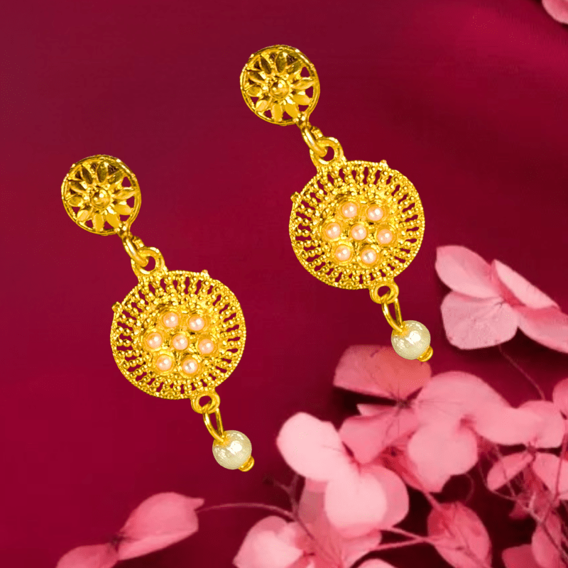 Traditional Gold Plated Bridal Pearl Layered Necklace Set with Earrings for Women & Girls - Roop Vibe