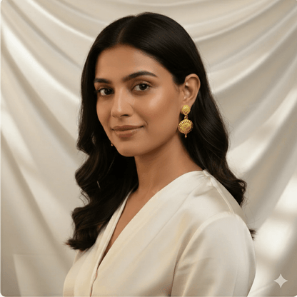 Traditional Gold Plated Choker Necklace Set with Earrings for Women and Girls - Roop Vibe