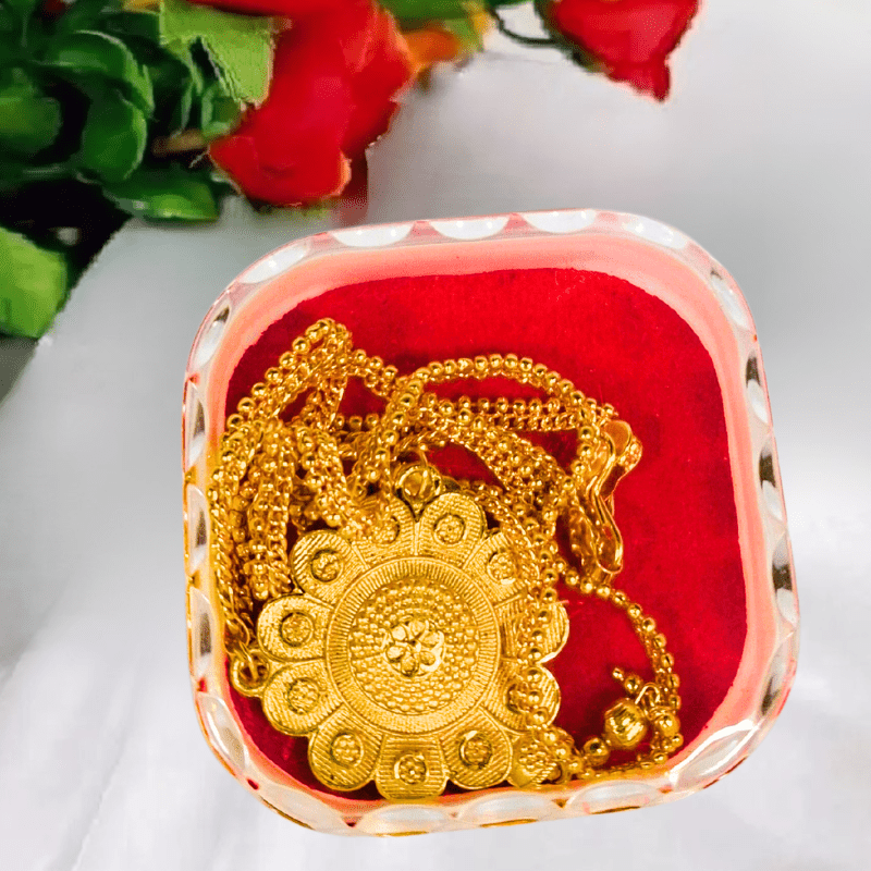 Traditional Gold Plated Floral Design Necklace for Women & Girls - Roop Vibe