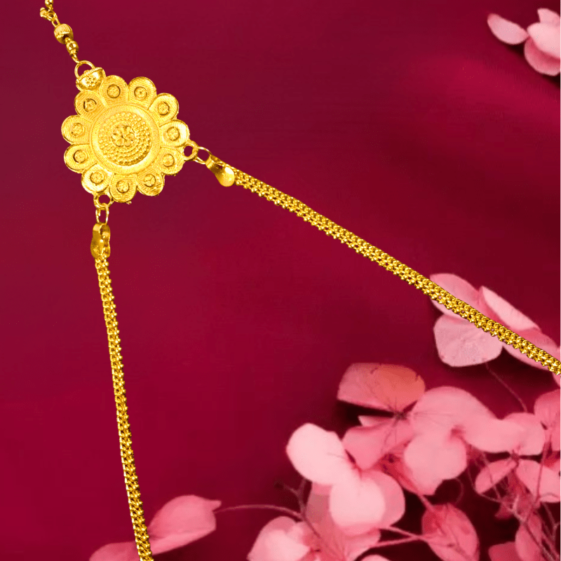 Traditional Gold Plated Floral Design Necklace for Women & Girls - Roop Vibe