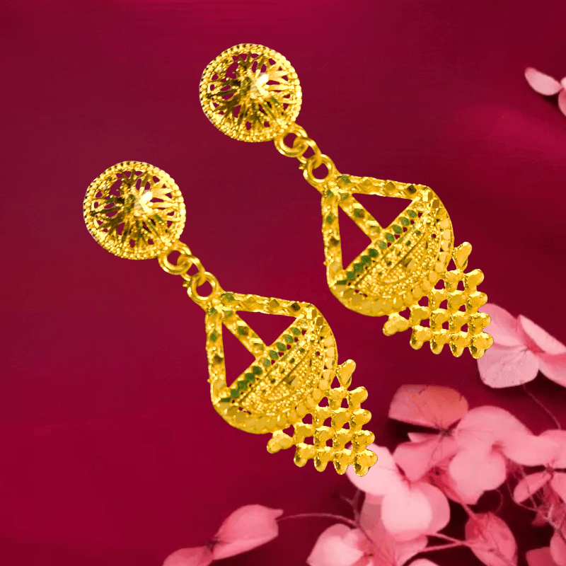 Traditional Gold Plated Necklace Set with Earrings for Women | Ethnic Bridal Jewelry Set | Green & White Beaded Design - Roop Vibe