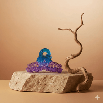 Trendy Gradient Blue - Purple Beaded Hair Clutcher for Women & Girls - Roop Vibe