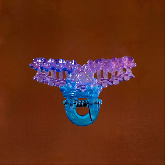 Trendy Gradient Blue - Purple Beaded Hair Clutcher for Women & Girls - Roop Vibe