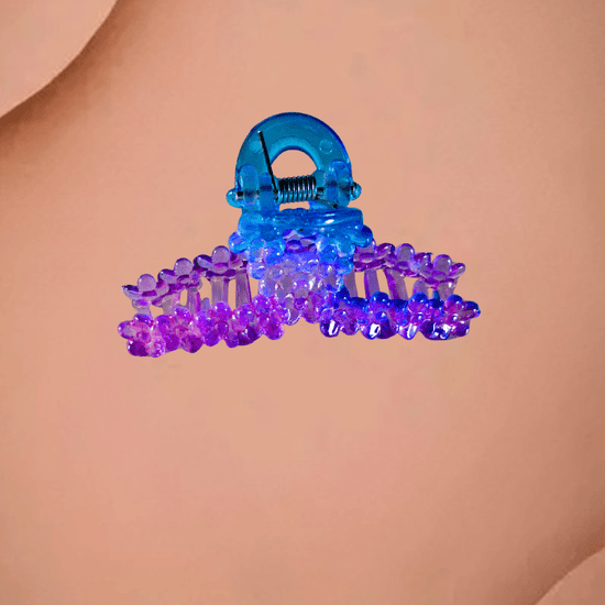 Trendy Gradient Blue - Purple Beaded Hair Clutcher for Women & Girls - Roop Vibe