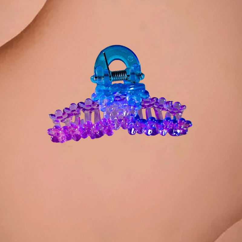 Trendy Gradient Blue - Purple Beaded Hair Clutcher for Women & Girls - Roop Vibe