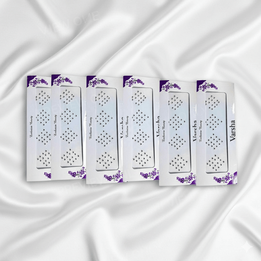 Varsha Silver Stone Designer Bindi – Traditional & Party Wear Bindi Set for Women and Girls(PACK OF 6) - Roop Vibe