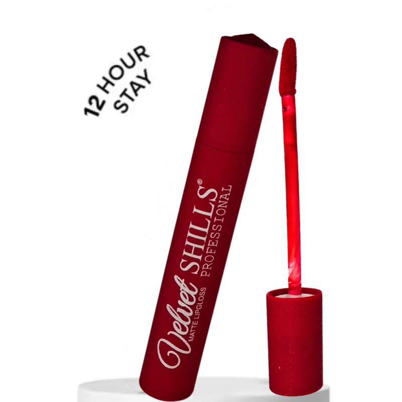 Velvet SHILLS Professional Matte Lip Gloss – Long Lasting, Lightweight & Moisturising – Red - Roop Vibe