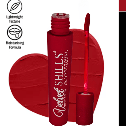 Velvet SHILLS Professional Matte Lip Gloss – Long Lasting, Lightweight & Moisturising – Red - Roop Vibe