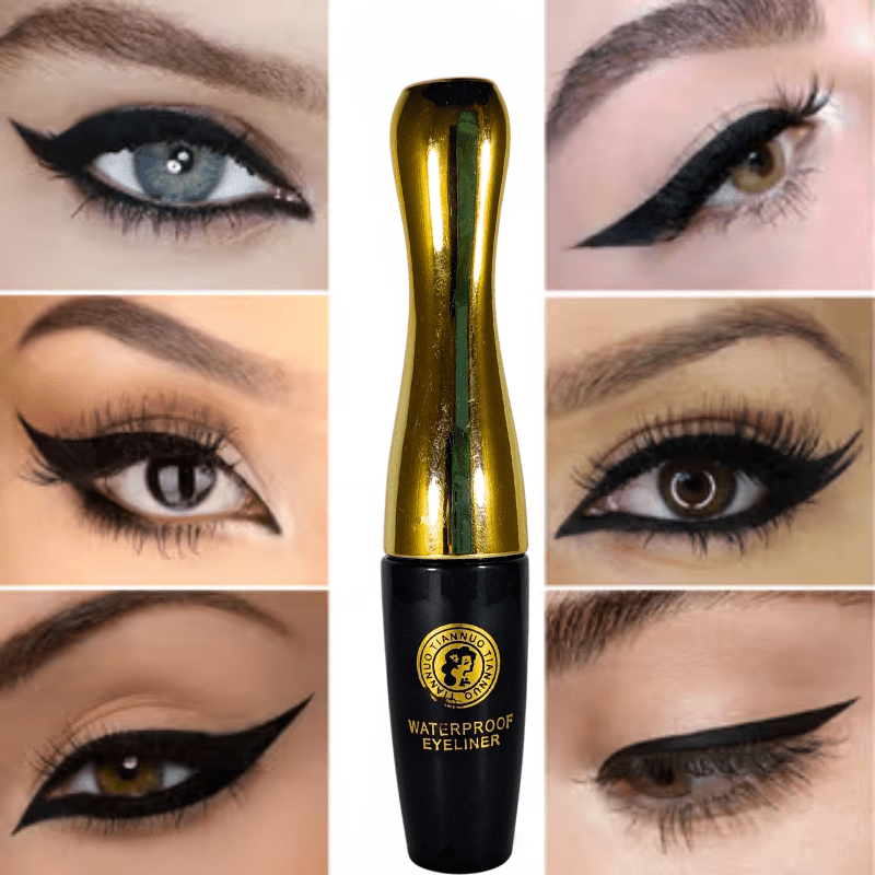 Waterproof Liquid Eyeliner – 24H Long - Lasting, Smudge - Proof with Flexi Tip Brush (Black) - Roop Vibe