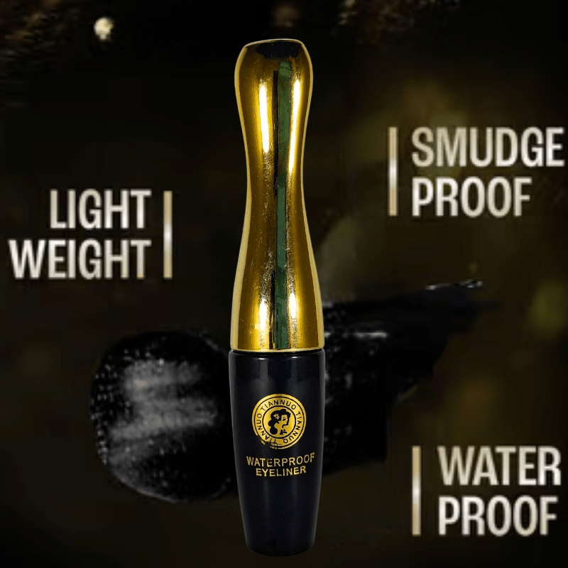 Waterproof Liquid Eyeliner – 24H Long - Lasting, Smudge - Proof with Flexi Tip Brush (Black) - Roop Vibe