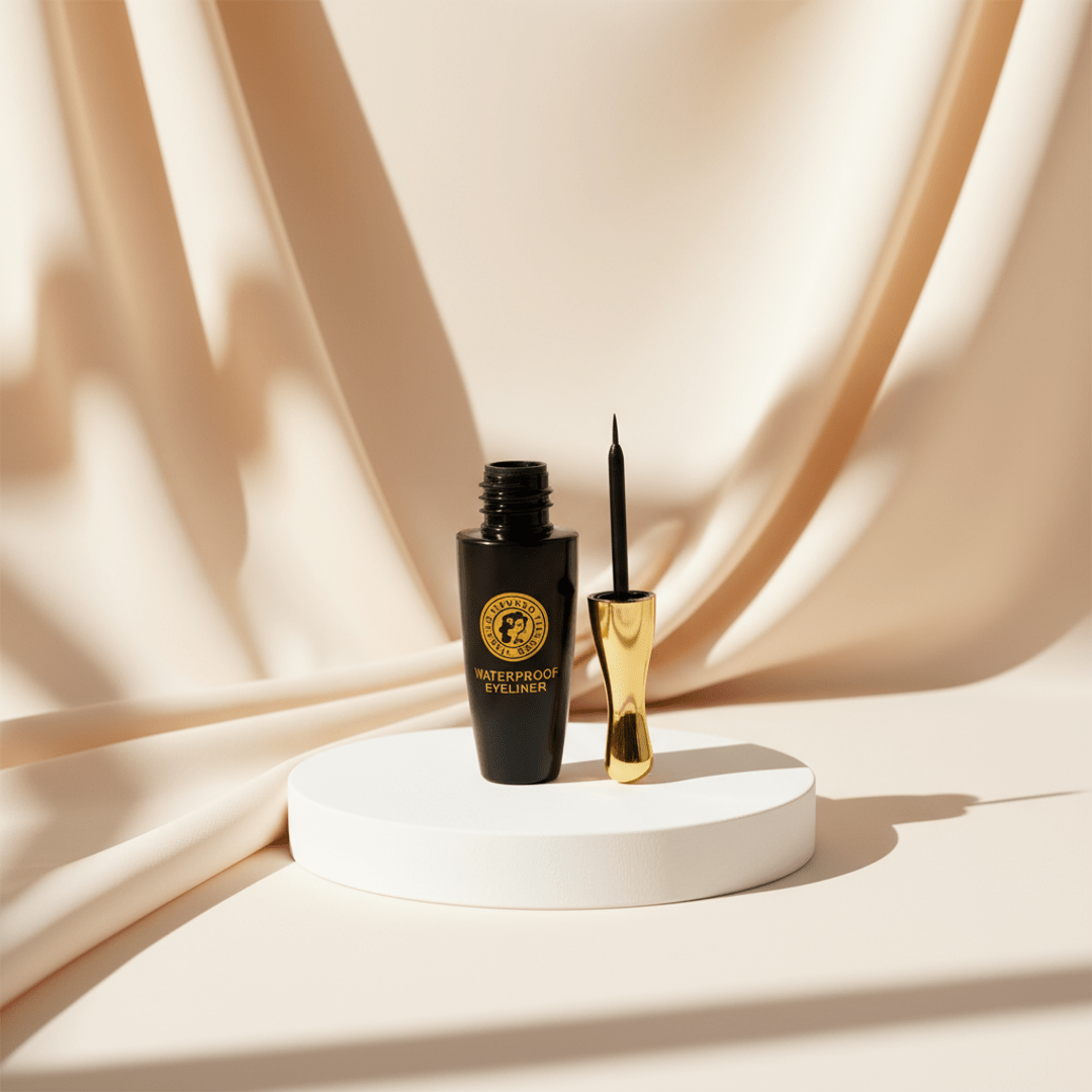 Waterproof Liquid Eyeliner – 24H Long - Lasting, Smudge - Proof with Flexi Tip Brush (Black) - Roop Vibe