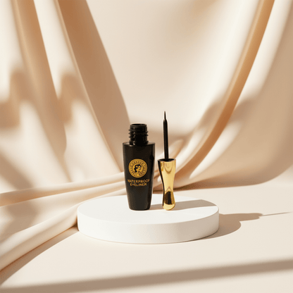 Waterproof Liquid Eyeliner – 24H Long - Lasting, Smudge - Proof with Flexi Tip Brush (Black) - Roop Vibe